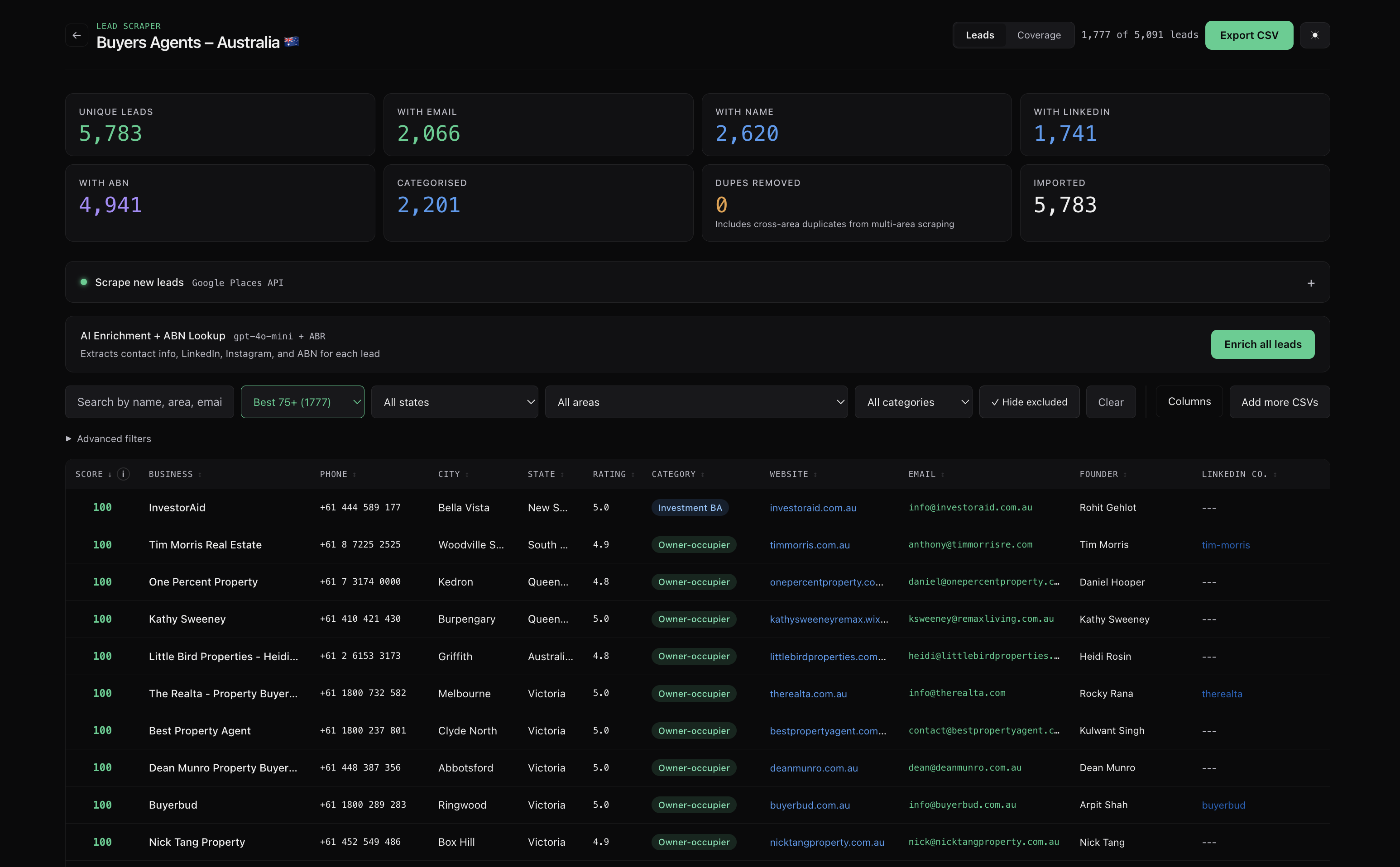 Lead Scraper screenshot